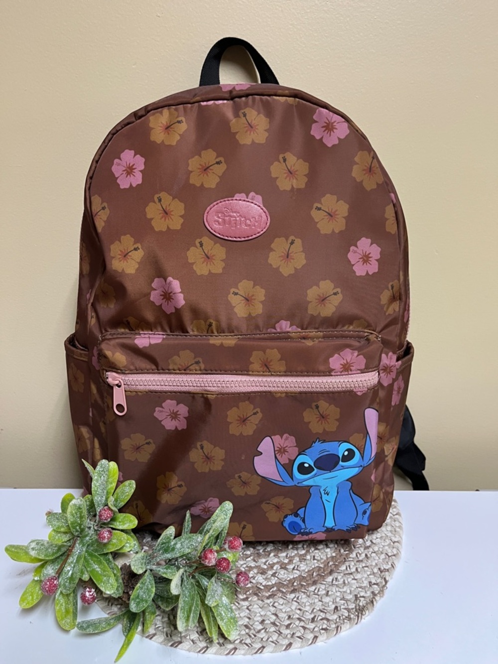 Disney Stitch BioWorld  Flower print Backpack NWOT
